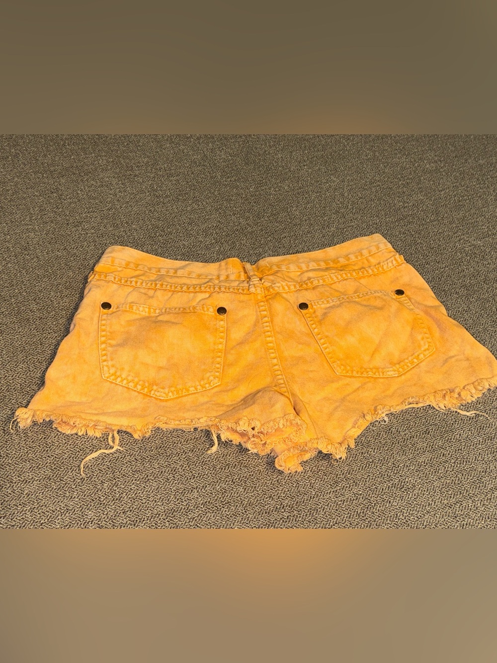 Free People Bright Yellow Denim Cutoff Shorts